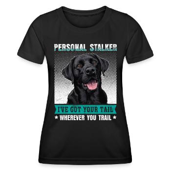 Labrador Lover Personal Stalker Labrador - T-shirt sport Femme - noir - Devant - AI Model Female 172 light (172cm)