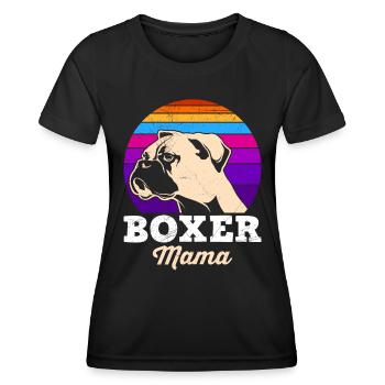 BOXER MAMA Deutscher Boxer Hundemama Boxer - Frauen Funktions-T-Shirt - Schwarz - Vorne - AI Model Female 172 light (172cm)