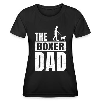 BOXER DAD Deutscher Boxer Hundepapa Boxer - Frauen Funktions-T-Shirt - Schwarz - Vorne - AI Model Female 172 light (172cm)