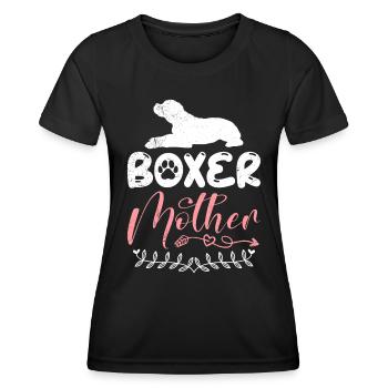 BOXER MUTTER Deutscher Boxer Hundebesitzerin - Frauen Funktions-T-Shirt - Schwarz - Vorne - AI Model Female 172 light (172cm)
