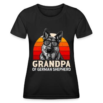 Schäferhund Fanartikel Grandpa of German Shepherd - Frauen Funktions-T-Shirt - Schwarz - Vorne - AI Model Female 172 light (172cm)