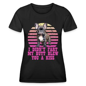 Frenchie n’a pas pété mes fesses t’a soufflé un baiser - T-shirt sport Femme - noir - Devant - AI Model Female 172 light (172cm)