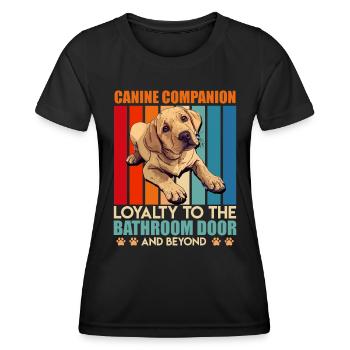 Labrador PERSONAL COMPANION to the bathroom - Women's Functional T-Shirt - black - Front - AI Model Female 172 light (172cm)