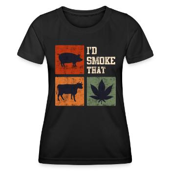 Grillades d’amateurs de viande Je fumerais ce barbecue - T-shirt sport Femme - noir - Devant - AI Model Female 172 light (172cm)
