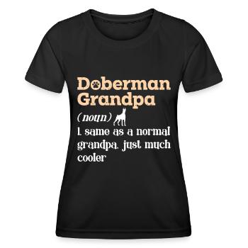 DOBERMAN GRANDPA propriétaire de chien Dobie Doberman - T-shirt sport Femme - noir - Devant - AI Model Female 172 light (172cm)