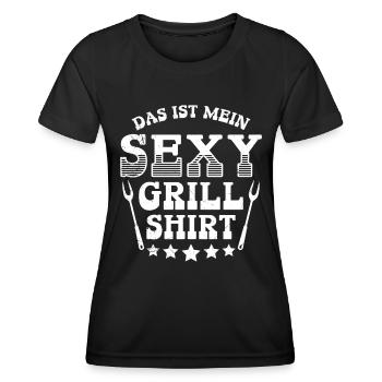 Griller C'est ma chemise de grill sexy, maître du grill - T-shirt sport Femme - noir - Devant - AI Model Female 172 light (172cm)