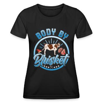 Meat Fan BODY BY BRISKET Meat Lovers - Women's Functional T-Shirt - black - Front - AI Model Female 172 light (172cm)