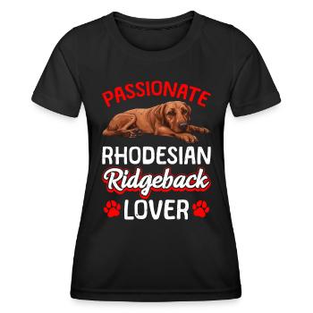Ridgeback PASSIONATE RHODESIAN RIDGEBACK LOVER - Frauen Funktions-T-Shirt - Schwarz - Vorne - AI Model Female 172 light (172cm)