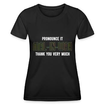 Malinois Dog PRONOUNCE IT MAL-IN-WAH THANK YOU - Women's Functional T-Shirt - black - Front - AI Model Female 172 light (172cm)