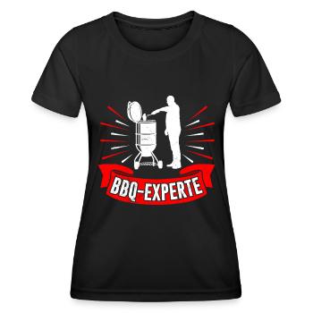 BBQ-Experte Lustig Fleischliebhaber Fleischesser - Frauen Funktions-T-Shirt - Schwarz - Vorne - AI Model Female 172 light (172cm)