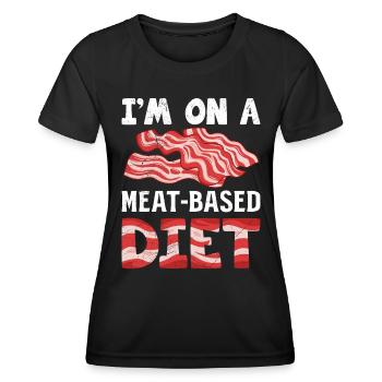 Meat Lovers On A Meat-Based Diet Funny - Women's Functional T-Shirt - black - Front - AI Model Female 172 light (172cm)