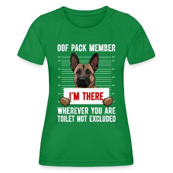 Malinois PACK MEMBER I'M THERE Funny Belgian - Women's Functional T-Shirt - kelly green - Front - AI Model Female 172 dark (172cm)