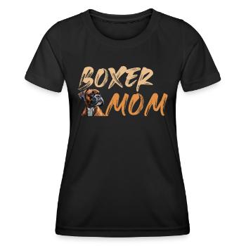 BOXER MOM Hundebesitzerin Deutscher Boxer - Frauen Funktions-T-Shirt - Schwarz - Vorne - AI Model Female 172 light (172cm)