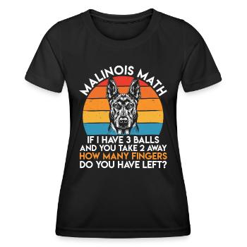 MALINOIS MATH HOW MANY FINGERS DO YOU HAVE LEFT - Women's Functional T-Shirt - black - Front - AI Model Female 172 light (172cm)