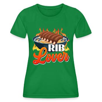 Amateurs de viande RIB LOVER BBQ Drôle - T-shirt sport Femme - vert - Devant - AI Model Female 172 dark (172cm)