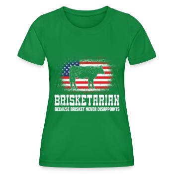 Barbecue Amis BRISKETARIAN Amateurs de viande Drôle - T-shirt sport Femme - vert - Devant - AI Model Female 172 dark (172cm)