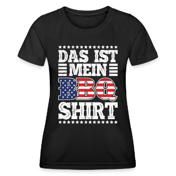 Grillmeister This is my Meat Smoking Shirt USA - Women's Functional T-Shirt - black - Front - AI Model Female 172 light (172cm)