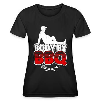 Grillfest Body by BBQ Fleischfresser Lustig - Frauen Funktions-T-Shirt - Schwarz - Vorne - AI Model Female 172 light (172cm)