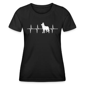 Berger allemand HEARTBEAT Bergers allemands - T-shirt sport Femme - noir - Devant - AI Model Female 172 light (172cm)