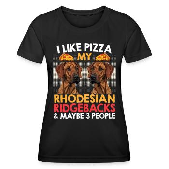 Ridgeback Dog COMME PIZZA MON RHODESIAN RIDGEBACK - T-shirt sport Femme - noir - Devant - AI Model Female 172 light (172cm)