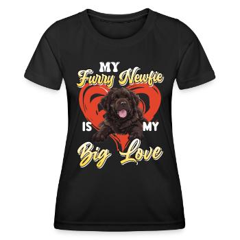 Terre-Neuve MON AMOUR À FOURRURE TERRE-NEUVE - T-shirt sport Femme - noir - Devant - AI Model Female 172 light (172cm)