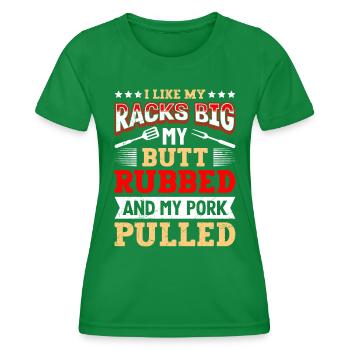Les amateurs de viande aiment mes carrés gros cul frottés - T-shirt sport Femme - vert - Devant - AI Model Female 172 dark (172cm)