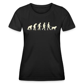 Labrador Fan LABRADOR EVOLUTION Lustiges Labrador - Frauen Funktions-T-Shirt - Schwarz - Vorne - AI Model Female 172 light (172cm)