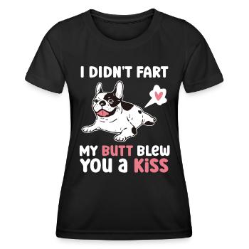 Frenchie N’était pas un pet Mes fesses embrassaient l’air - T-shirt sport Femme - noir - Devant - AI Model Female 172 light (172cm)