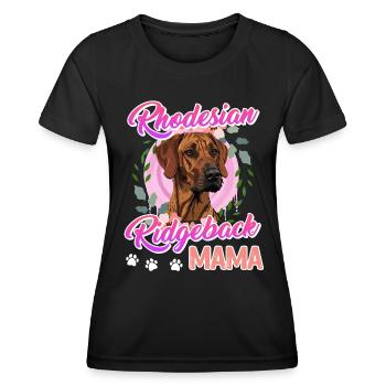 RHODESIAN RIDGEBACK MAMA Hundefan Ridgeback - Frauen Funktions-T-Shirt - Schwarz - Vorne - AI Model Female 172 light (172cm)