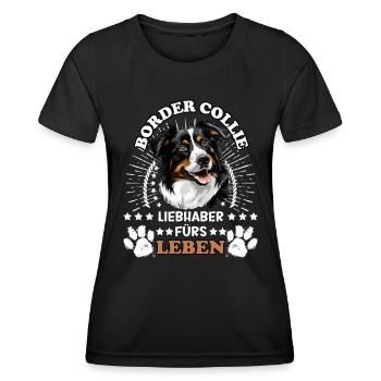 BORDER COLLIE LIEBHABER FÜRS LEBEN Hundebesitzer - Frauen Funktions-T-Shirt - Schwarz - Vorne - AI Model Female 172 light (172cm)