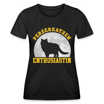 PERSERKATZEN ENTHUSIASTIN Perser Katzenmama - Frauen Funktions-T-Shirt - Schwarz - Vorne - AI Model Female 172 light (172cm)