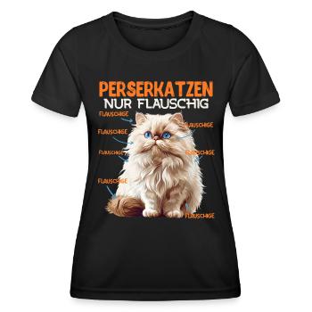 PERSERKATZEN NUR FLAUSCHIG Perser Katze - Frauen Funktions-T-Shirt - Schwarz - Vorne - AI Model Female 172 light (172cm)