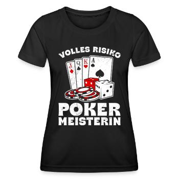 Joueur de poker POKER CHAMPION Poker Femmes - T-shirt sport Femme - noir - Devant - AI Model Female 172 light (172cm)