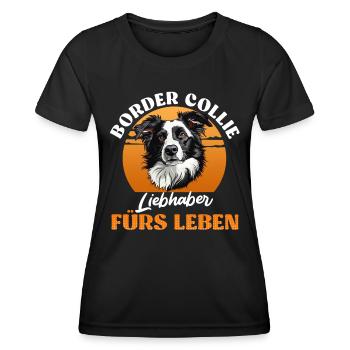 BORDER COLLIE AMANT POUR LA VIE Drôle - T-shirt sport Femme - noir - Devant - AI Model Female 172 light (172cm)