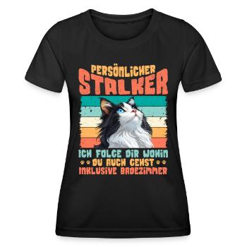 Turc Van PERSONAL STALKER JE TE SUIS Drôle - T-shirt sport Femme - noir - Devant - AI Model Female 172 light (172cm)