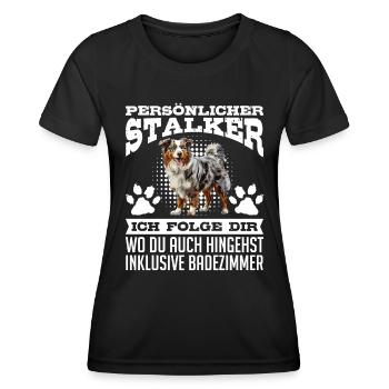 Berger Australien PERSONNEL STALKER Drôle - T-shirt sport Femme - noir - Devant - AI Model Female 172 light (172cm)