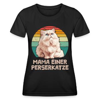MAMAN D’UN CHAT PERSAN MAMAN Chat persan - T-shirt sport Femme - noir - Devant - AI Model Female 172 light (172cm)