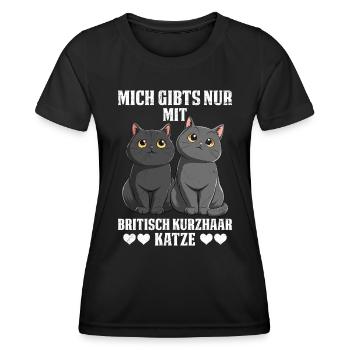 Cat mom I'M ONLY AVAILABLE WITH BRITISH - Women's Functional T-Shirt - black - Front - AI Model Female 172 light (172cm)