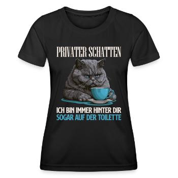 British Shorthair PRIVATE SHADE Funny - Women's Functional T-Shirt - black - Front - AI Model Female 172 light (172cm)