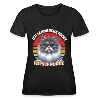 Perserkatze ICH SCHNARCHE NICHT ICH SCHNURRE - Frauen Funktions-T-Shirt - Schwarz - Vorne - AI Model Female 172 light (172cm)
