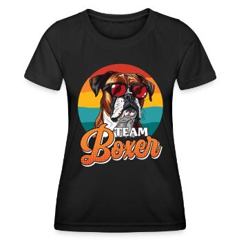 BOXER TEAM Deutscher Boxer Hundebesitzer - Frauen Funktions-T-Shirt - Schwarz - Vorne - AI Model Female 172 light (172cm)