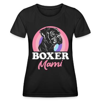 BOXER MAMI Propriétaire d’un chien boxer allemand - T-shirt sport Femme - noir - Devant - AI Model Female 172 light (172cm)