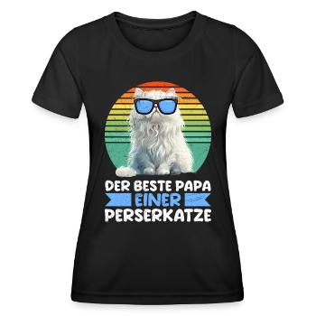 Cat Dad THE BEST DADDY OF A PERSIAN CAT - Women's Functional T-Shirt - black - Front - AI Model Female 172 light (172cm)
