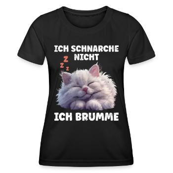 Perserkatze SCHNARCHE NICHT ICH BRUMME Lustiges - Frauen Funktions-T-Shirt - Schwarz - Vorne - AI Model Female 172 light (172cm)