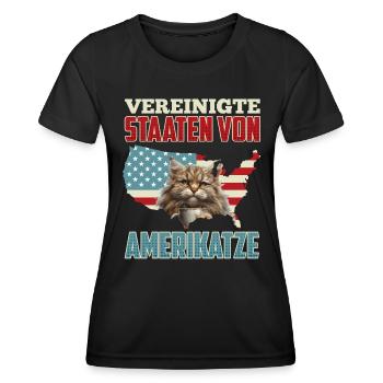 UNITED STATES OF AMERICATZE Funny United States - Women's Functional T-Shirt - black - Front - AI Model Female 172 light (172cm)