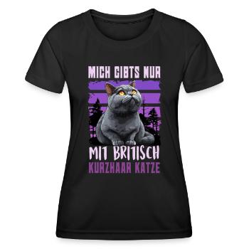 British Shorthair I'M ONLY AVAILABLE WITH BRITISH - Women's Functional T-Shirt - black - Front - AI Model Female 172 light (172cm)
