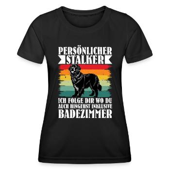 Newfie PERSÖNLICHER STALKER FOLGE DIR INS BAD - Frauen Funktions-T-Shirt - Schwarz - Vorne - AI Model Female 172 light (172cm)