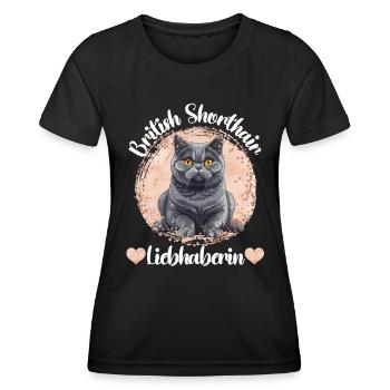 British Shorthair BRITISH SHORTHAIR LOVER - Women's Functional T-Shirt - black - Front - AI Model Female 172 light (172cm)