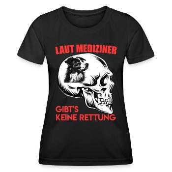 Aussie ACCORDING TO DOCTORS, THERE IS NO SALVATION - Women's Functional T-Shirt - black - Front - AI Model Female 172 light (172cm)