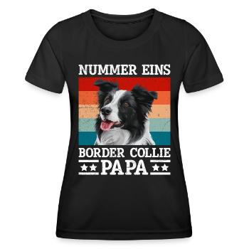 Border Collie NUMBER ONE BORDER COLLIE PAPA - T-shirt sport Femme - noir - Devant - AI Model Female 172 light (172cm)